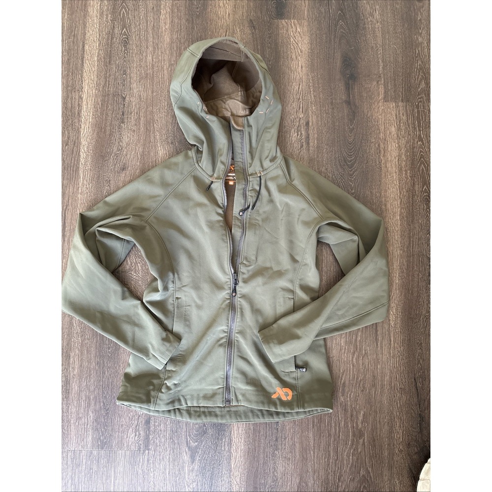 First Lite Catalyst Soft Shell Hunting Jacket Hooded Olive Women's Small $240
